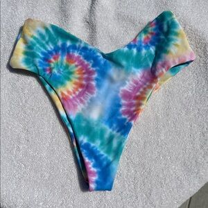 Skatie Multicolor Tie-Dye Bikini Bottom in Blue, Pink, Yellow, Green